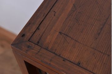 レトロ家具　昭和レトロ　チェッカーガラス引き戸のアンティークチェスト(引き出し)