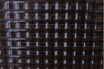 レトロ家具　昭和レトロ　チェッカーガラス引き戸のアンティークチェスト(引き出し)