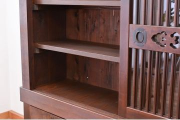 アンティーク家具　古民具・骨董　関西収納箪笥(水屋箪笥、ガラスケース、食器棚、収納棚)