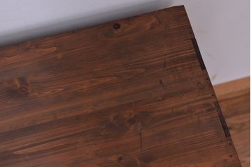 レトロ家具　昭和レトロ　古い木のダイヤガラス収納棚(食器棚)