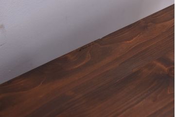 レトロ家具　昭和レトロ　古い木のダイヤガラス収納棚(食器棚)
