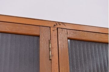 アンティーク家具　アンティーク　銀モールガラス扉の8マスロッカー収納棚(マス目棚)