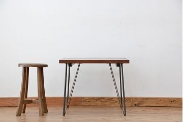 アンティーク家具　アンティーク　天板古材の鉄脚センターテーブル(作業台・机)
