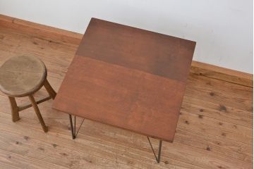 アンティーク家具　アンティーク　天板古材の鉄脚センターテーブル(作業台・机)
