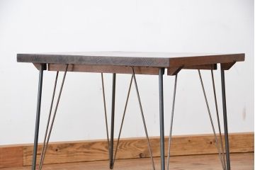 アンティーク家具　アンティーク　天板古材の鉄脚センターテーブル(作業台・机)