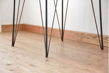 アンティーク家具　アンティーク　天板古材の鉄脚センターテーブル(作業台・机)