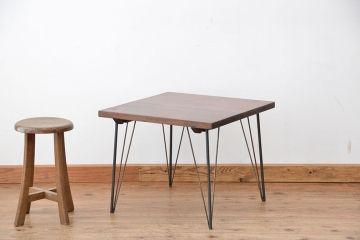 アンティーク家具　アンティーク　天板古材の鉄脚センターテーブル(作業台・机)