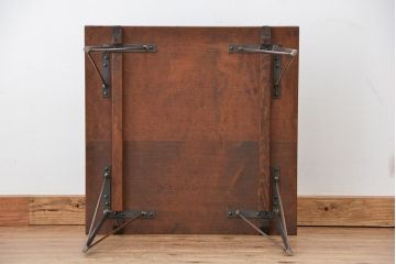 アンティーク家具　アンティーク　天板古材の鉄脚センターテーブル(作業台・机)