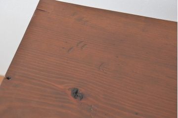 アンティーク家具　アンティーク　天板古材の小振りな鉄脚テーブル(鉄足、机、在宅ワーク、在宅用テーブル、作業台、デスク)