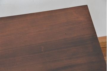 アンティーク家具　アンティーク　天板古材の大振りな鉄脚デスク(作業台・机・裁ち板)