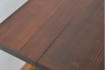 アンティーク家具　アンティーク　天板古材の大振りな鉄脚デスク(作業台・机・裁ち板)