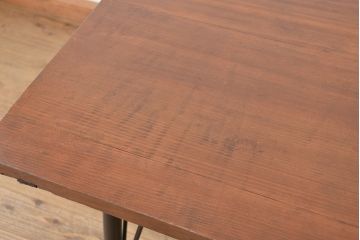 アンティーク家具　☆アンティーク　天板古材の大振りな鉄脚テーブル(作用台・机)・裁ち板?