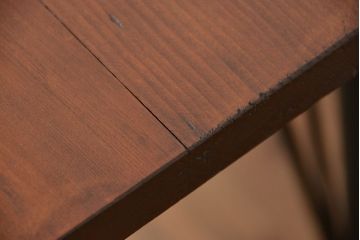 アンティーク家具　☆アンティーク　天板古材の大振りな鉄脚テーブル(作用台・机)・裁ち板?