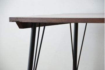 アンティーク家具　☆アンティーク　天板古材の大振りな鉄脚テーブル(作用台・机)・裁ち板?