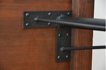 アンティーク家具　☆アンティーク　天板古材の大振りな鉄脚テーブル(作用台・机)・裁ち板?