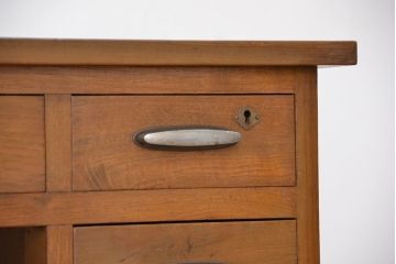 レトロ家具　アンティーク　昭和レトロ　レトロなデザインのシンプルな両袖机(テーブル、作業台)