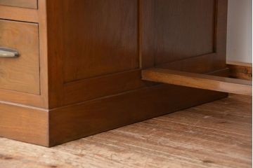 レトロ家具　アンティーク　昭和レトロ　レトロなデザインのシンプルな両袖机(テーブル、作業台)