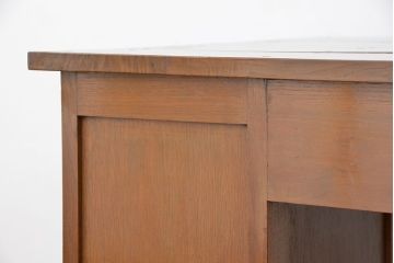 レトロ家具　アンティーク　昭和レトロ　レトロなデザインのシンプルな両袖机(テーブル、作業台)