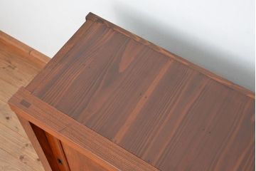 【N様ご成約分・加工費込】六尺　前欅!木目の素晴らしい一間サイドボード(下駄箱、ローボード、水屋箪笥、食器棚、収納棚、テレビ台)