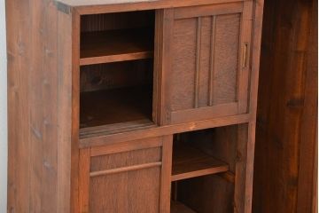 アンティーク家具　アンティーク　古い木味のカサ入れ付き下駄箱(収納棚)