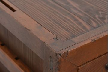 アンティーク家具　古民具・骨董　前面欅!使いやすく素敵なデザインの帳場箪笥