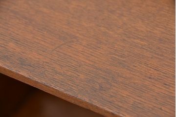 アンティーク家具　アンティーク　古いナラ材の透かし彫り引き出し付き本立て