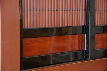 アンティーク家具　古民具・骨董　極上!美品!特別注文造り　前板玉杢・重厚な近江の六尺水屋箪笥(食器棚)