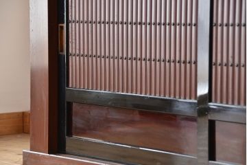 アンティーク家具　古民具・骨董　極上!美品!特別注文造り　前板玉杢・重厚な近江の六尺水屋箪笥(食器棚)