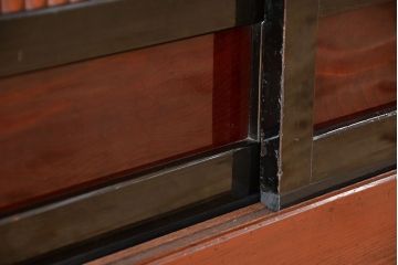 アンティーク家具　古民具・骨董　極上!美品!特別注文造り　前板玉杢・重厚な近江の六尺水屋箪笥(食器棚)