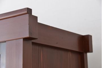 アンティーク家具　古民具・骨董　極上!美品!特別注文造り　前板玉杢・重厚な近江の六尺水屋箪笥(食器棚)