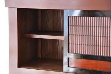 アンティーク家具　古民具・骨董　極上!美品!特別注文造り　前板玉杢・重厚な近江の六尺水屋箪笥(食器棚)