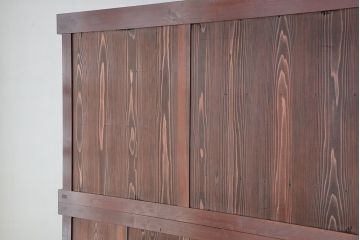 アンティーク家具　古民具・骨董　極上!美品!特別注文造り　前板玉杢・重厚な近江の六尺水屋箪笥(食器棚)