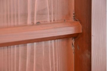 アンティーク家具　古民具・骨董　極上!美品!特別注文造り　前板玉杢・重厚な近江の六尺水屋箪笥(食器棚)