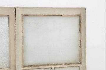 アンティーク　昭和レトロ　シャビーでかわいいペイントガラス引き戸　2枚セット(ガラス戸、窓)