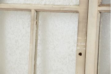 アンティーク　昭和レトロ　シャビーでかわいいペイントガラス引き戸　2枚セット(ガラス戸、窓)