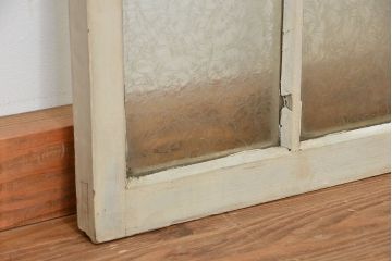 アンティーク　昭和レトロ　シャビーでかわいいペイントガラス引き戸　2枚セット(ガラス戸、窓)