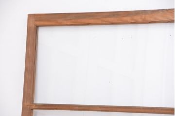 アンティーク　古い木味のレトロなシンプルガラス引き戸　4枚セット(ガラス戸、建具)