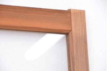 アンティーク　古い木味のレトロなシンプルガラス引き戸　4枚セット(ガラス戸、建具)