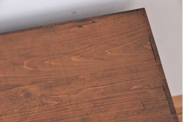 アンティーク家具　アンティーク　古い木の結霜ガラス収納棚(下駄箱)