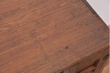 アンティーク家具　アンティーク　古い木の結霜ガラス収納棚(下駄箱)