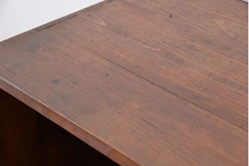 アンティーク家具　アンティーク　古い木の結霜ガラス収納棚(下駄箱)