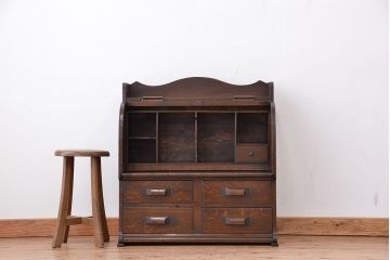 アンティーク家具　アンティーク　日本製　かわいらしい小振りなロールトップライティングビューロー