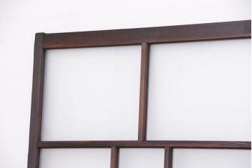 古民具・骨董　素敵なデザインのすりガラス引き戸2枚セット(ガラス戸)