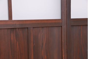 古民具・骨董　素敵なデザインのすりガラス引き戸2枚セット(ガラス戸)