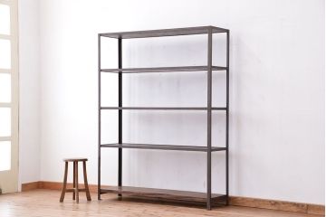使い方いろいろ!シンプルなラフジュ工房オリジナルアイアンラック【中】?(飾り棚、陳列棚)