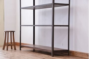 使い方いろいろ!シンプルなラフジュ工房オリジナルアイアンラック【中】?(飾り棚、陳列棚)