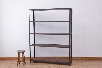 使い方いろいろ!シンプルなラフジュ工房オリジナルアイアンラック【中】?(飾り棚、陳列棚)