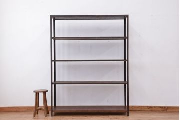 使い方いろいろ!シンプルなラフジュ工房オリジナルアイアンラック【中】(2)(飾り棚、陳列棚)