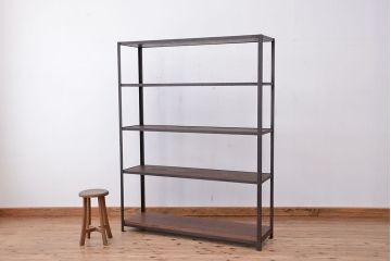 使い方いろいろ!シンプルなラフジュ工房オリジナルアイアンラック【中】(2)(飾り棚、陳列棚)