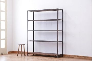 使い方いろいろ!シンプルなラフジュ工房オリジナルアイアンラック【中】?(飾り棚、陳列棚)